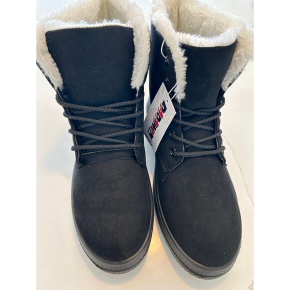 Dadawen Women’s Brown Faux Suede Fur Lined Ankle Snow Boots | Size 10 (42) - Picture 4 of 7